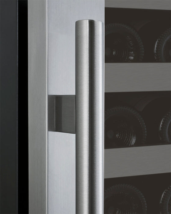 24" Wide FlexCount II Tru-Vino 128 Bottle Single Zone Stainless Steel Left Hinge Wine Refrigerator