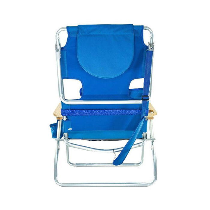 Ostrich Deluxe 3N1 Lightweight Outdoor Lawn Beach Lounge Chair w/ Footrest, Blue