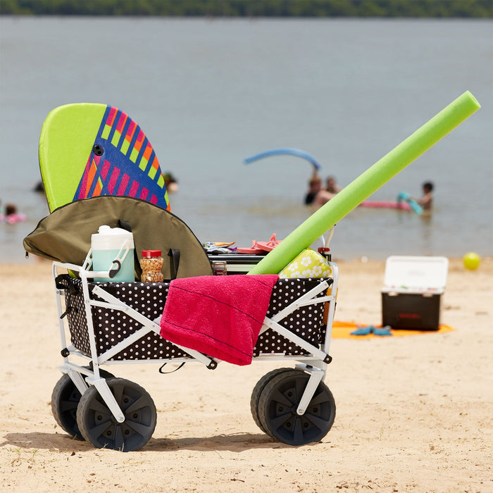 Mac Sports Collapsible Folding All Terrain Outdoor Beach Utility Wagon Cart