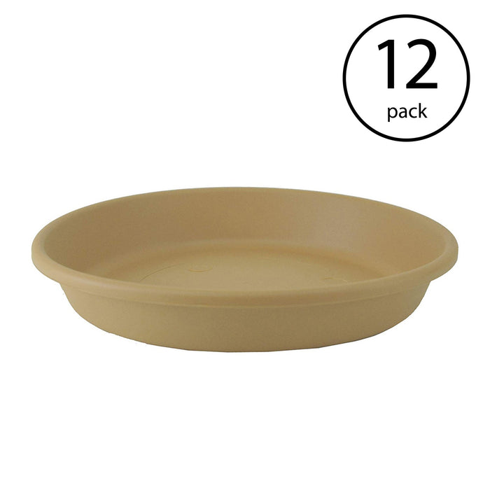 The HC Companies 21 Inch Planter Saucer for Classic Pots, Sandstone, 12 Pack