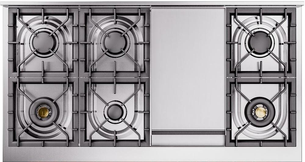 ILVE Nostalgie II 48" Dual Fuel Natural Gas Range in Black with Chrome Trim, UP48FNMPBKC