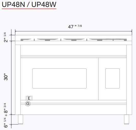 ILVE Nostalgie II 48" Dual Fuel Natural Gas Range in Blue Grey with Bronze Trim, UP48FNMPBGB