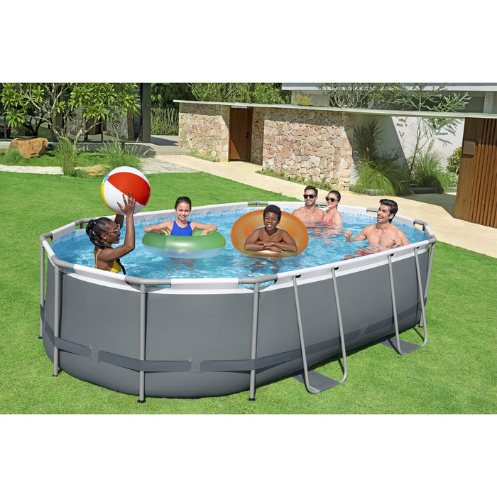 Bestway Power Steel 16' x 10' x 42" Rectangular Above Ground Swimming Pool Set