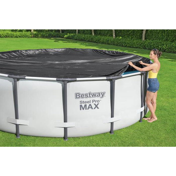 Bestway Flowclear Round 10' Pool Cover for Above Ground Frame Pools (Cover Only)