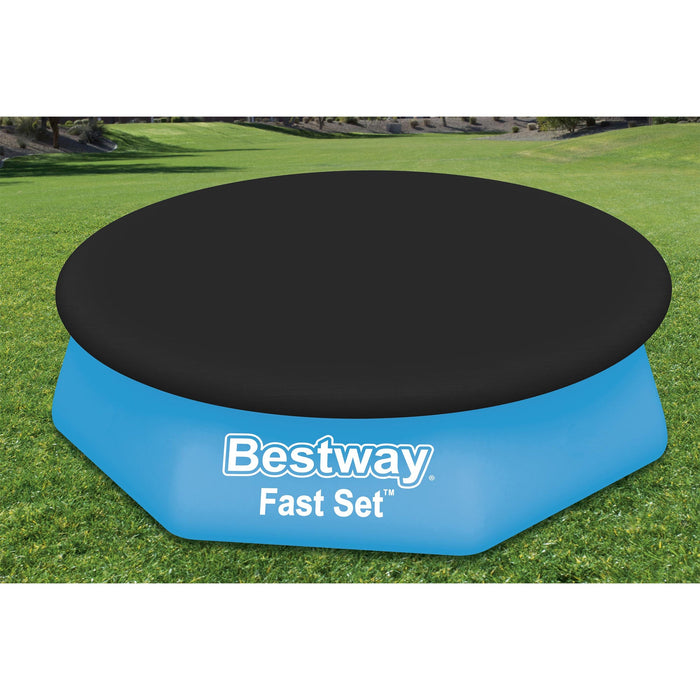 Bestway 58032E 8 Foot Round PVC Pool Cover for Above Ground Fast Set Pools