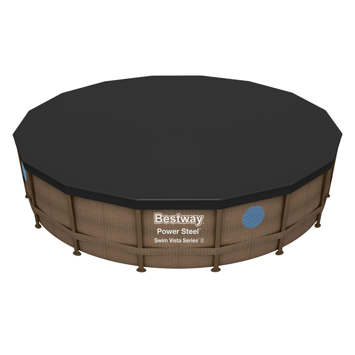 Bestway Round PVC 16' Pool Cover for Above Ground Pro Frame Pools (Cover Only)