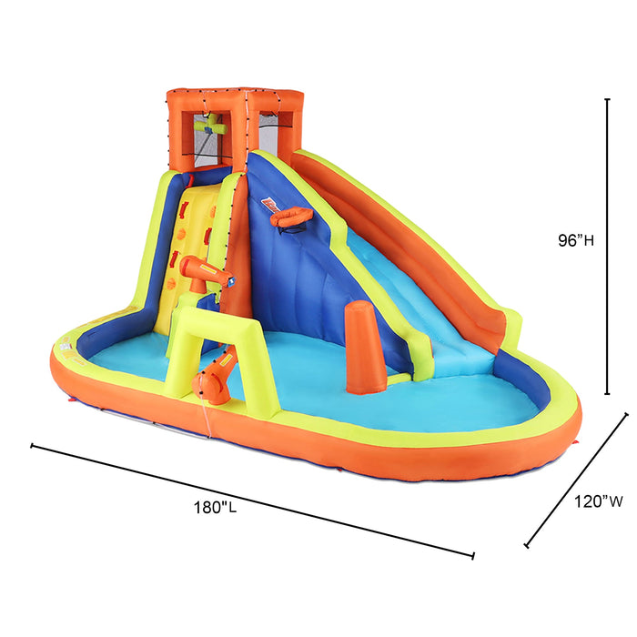 Banzai Inflatable Battle Blast Adventure Activity Water Park & 3 Water Cannons