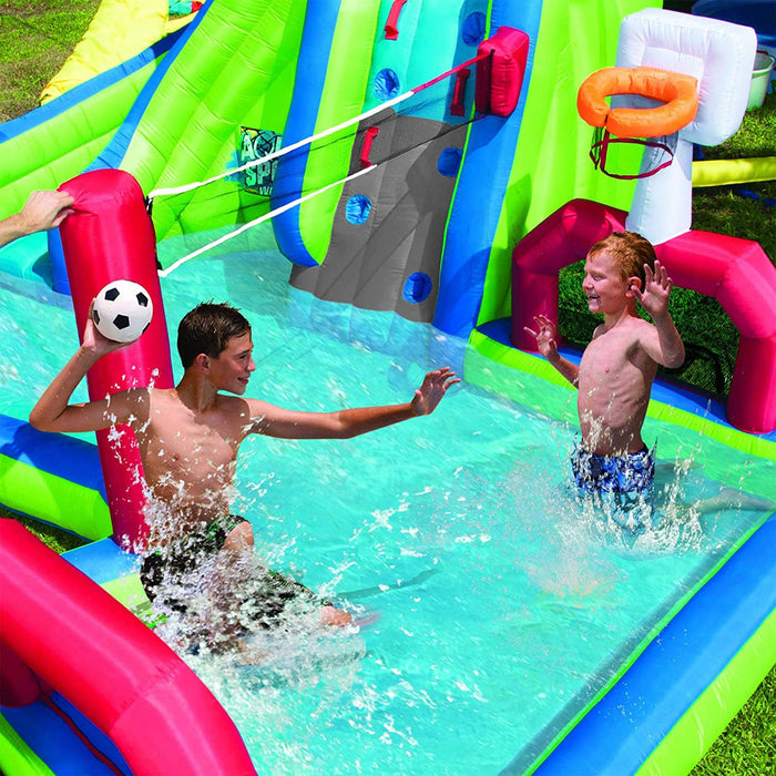 Banzai Aqua Sports Kids Inflatable Outdoor Backyard Water Slide Splash Park