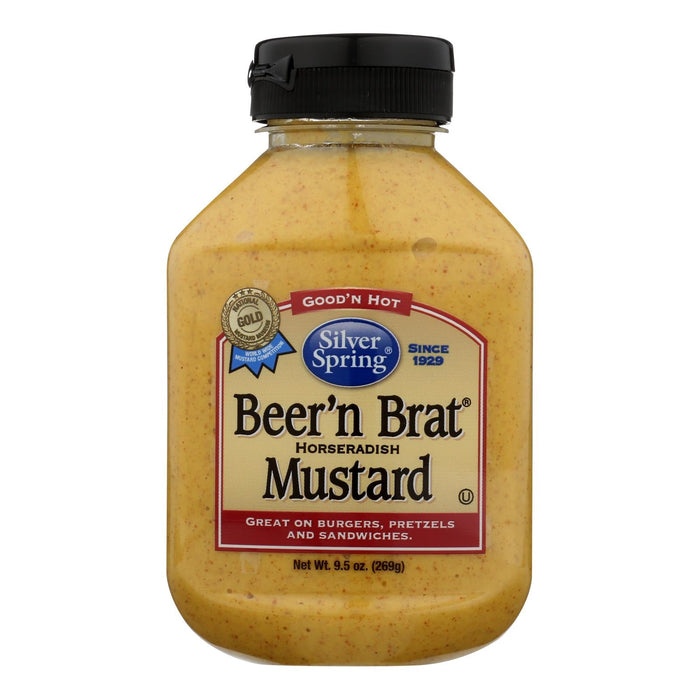 Silver Spring Squeeze Mustard Beer Brat, 9.5 Oz, Case of 9