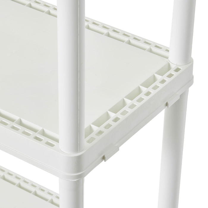 Gracious Living 4 Shelf Fixed Height Light Duty Storage Unit, White (4 Pack)