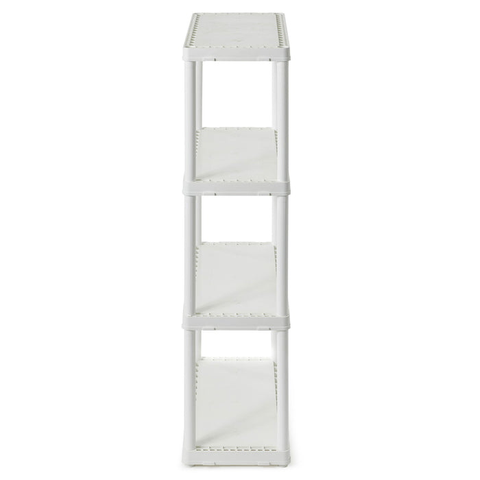 Gracious Living 4 Shelf Fixed Height Light Duty Storage Unit, White (4 Pack)