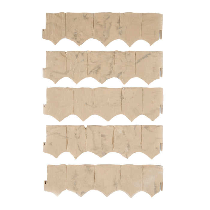 Suncast FSE10LT Landscape Border Decorative Plastic Stone Style Edging (5 Pack)