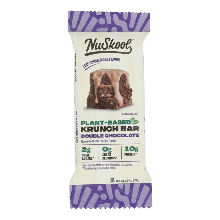 Nuskool Double Chocolate Protein Bar, 1.38 Oz, Pack of 12