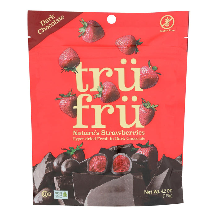 Tru Fru Freeze-Dried Dark Chocolate-Covered Real Strawberries | 4.2 Oz, Pack of 6