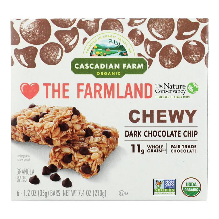 Organic Chewy Chocolate Chip Granola Bars by Cascadian Farm, Case of 12 - 7.4 Oz. Each