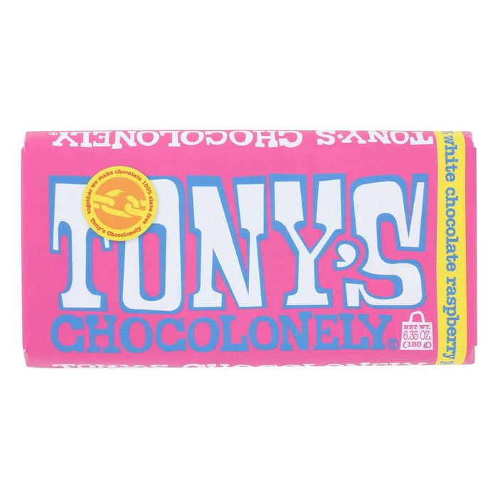 Tony's Chocolonely White Chocolate Raspberry Pop Bar (Case of 15), 6.35 oz