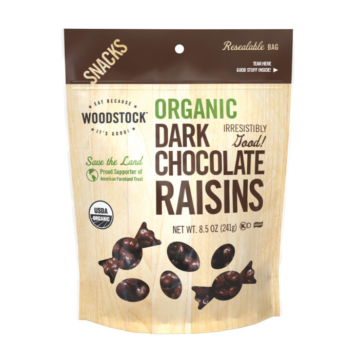 Woodstock Organic Dark Chocolate Raisins - 8.5 Oz