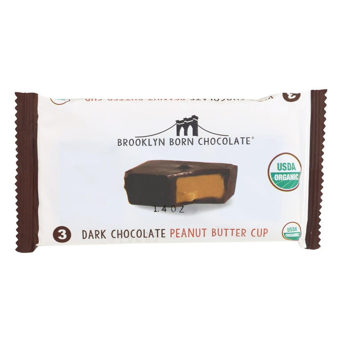 Premium Brooklyn Born Dark Chocolate Peanut Butter Cups, Case of 12, 1.4 Oz per Cup