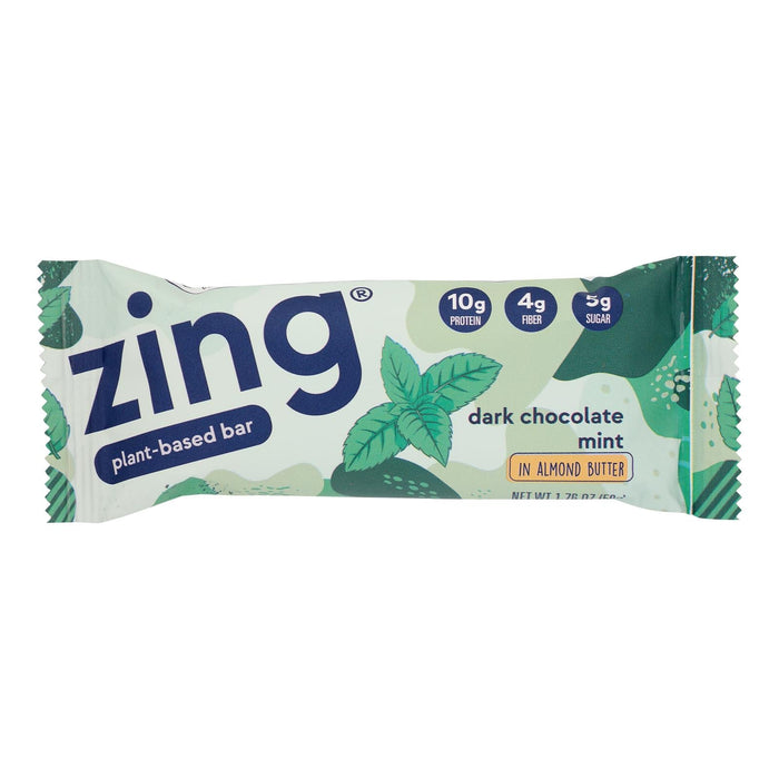 ZING Bars Dark Chocolate Sunflower Mint Nut-Free Nutrition Bar, 1.76 Oz., 12 Count