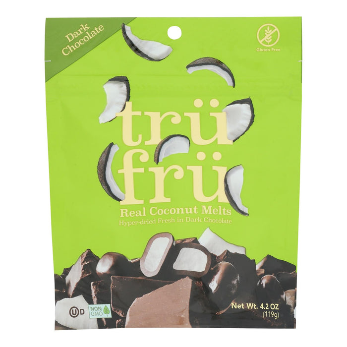 Tru Fru Dark Chocolate Coconut Melts - 4.2 Oz Pack of 6