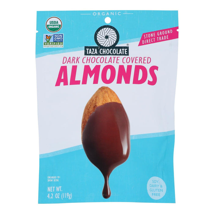 Taza Chocolate Almonds - Decadent Chocolate Covered - Rich Flavor - 3.5 Oz - Case of 12