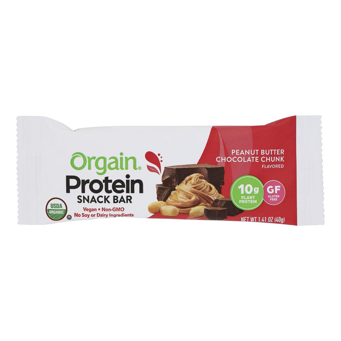 Orgain Organic Protein Bar - Peanut Butter Chocolate Chunk - 1.41 Oz - Pack of 12