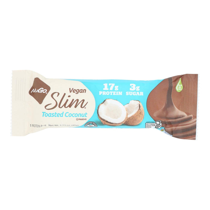 Nugo Nutrition Bar Slim - Toasted Coconut - 12 Bars - 1.59 Oz Per Bar