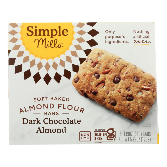 Simple Mills Dark Chocolate Almond Soft Baked Bars - 6 Pack - 5.99 Oz