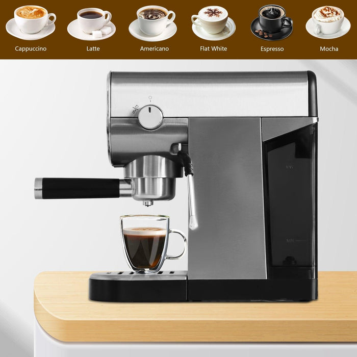 Espresso Machine 20-Bar Pump Manual Coffee Maker with Milk Frother Steam Wand