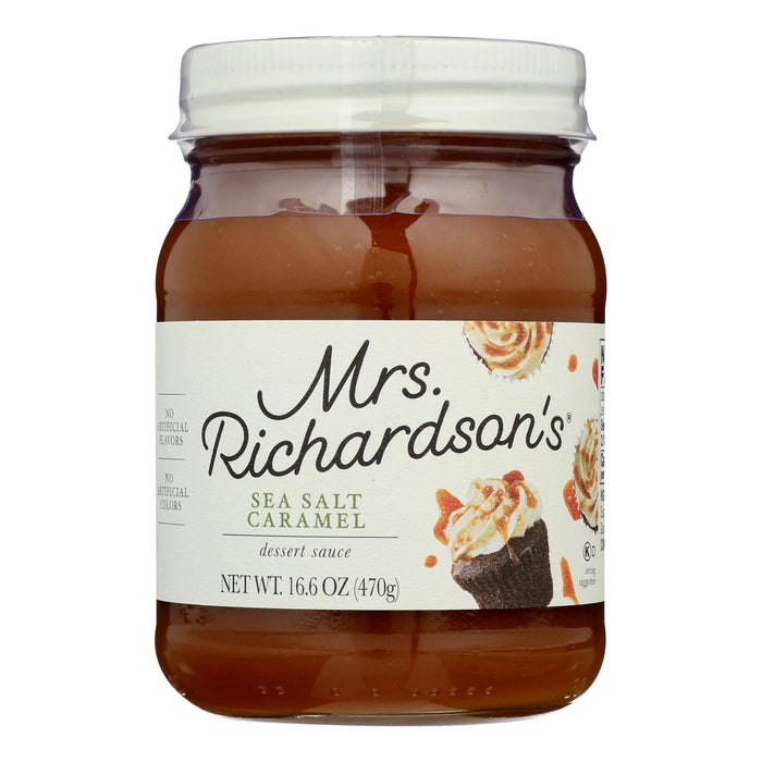 Mrs. Richardson's Premium Sea Salt Caramel Topping, 16 Oz. Jars (Case of 6)