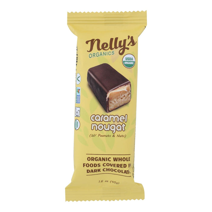 Nelly's Organics Caramel Nougat Bars, 1.6 Oz, Case of 9