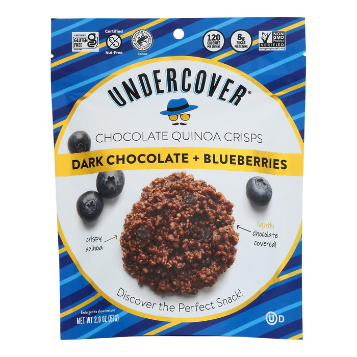 Undercover Quinoa Crispy Blueberry Quinoa Dark Chocolate - 12 Pack - 2 Oz