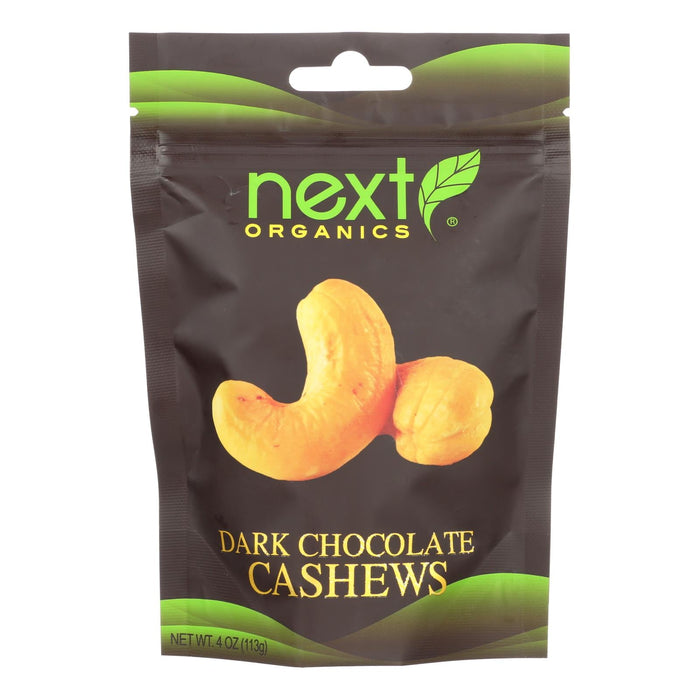 Next Organics Dark Chocolate Cashews - Case of 6 - 4 Oz Packs