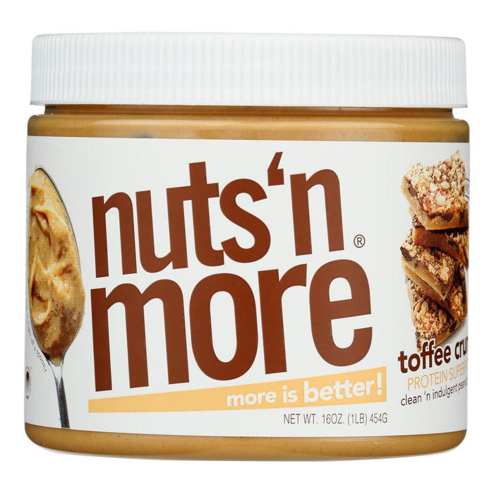 Nuts And More Peanut Butter Spread Toffee Crunch, 15 Ounce Pack of 6