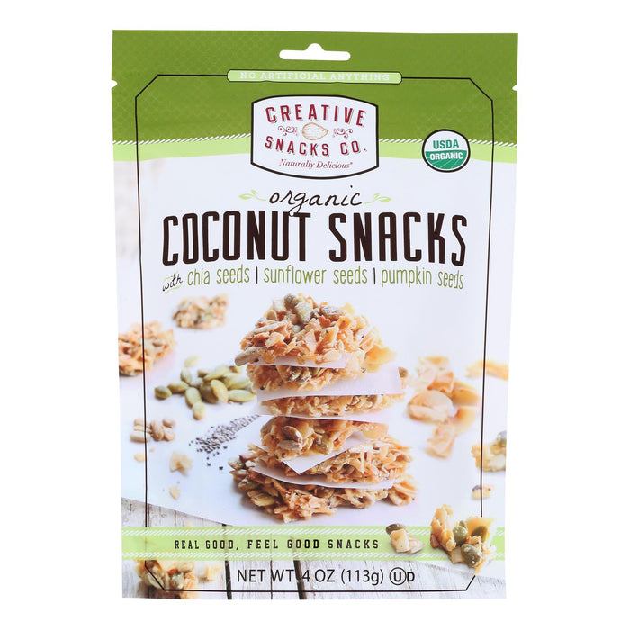 Organic Coconut Snack, Chia-Sun-Pumpkin by Creative Snacks Co., 4 oz, (6-Pack)