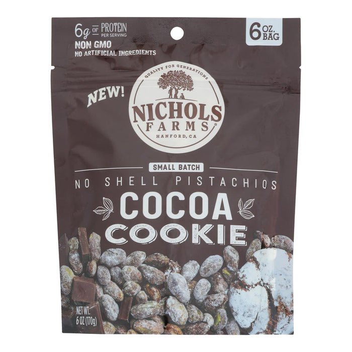 Nichols Farms Pistachio Nut Shell Cocoa Cookie - 6 Oz. Pack of 15