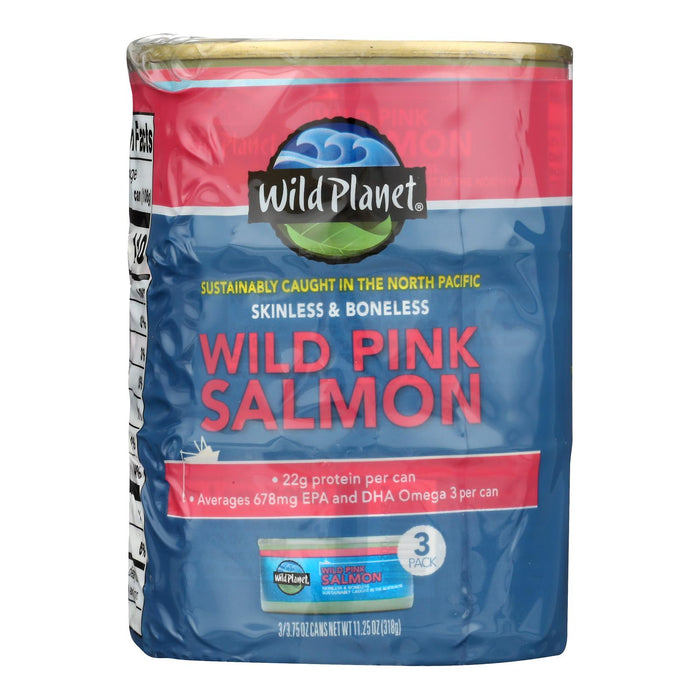 Wild Planet Wild Pink Salmon, Boneless, Skinless - 3.75 oz, Case of 12