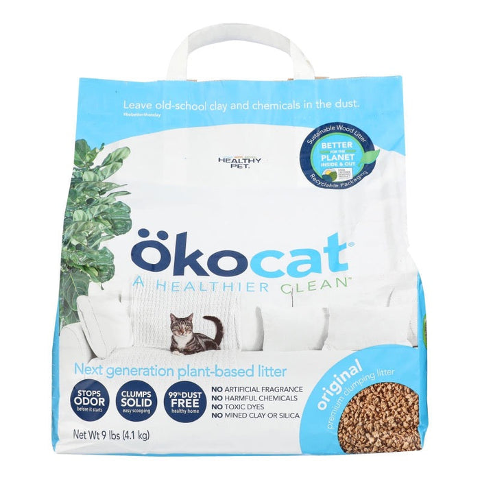 Okocat Clumping Natural Wood Litter - 9 lb