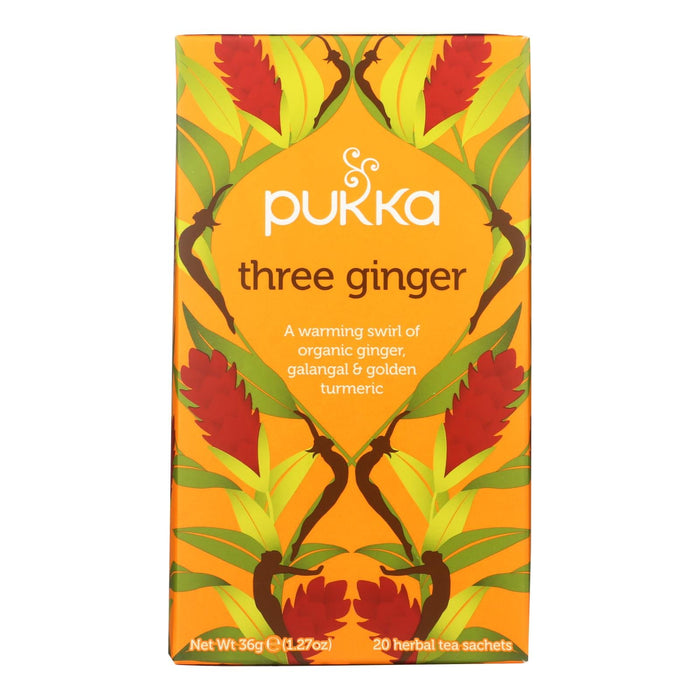 Pukka Organic Two Three Ginger Tea - 4 Packs of 20 Tea Bags