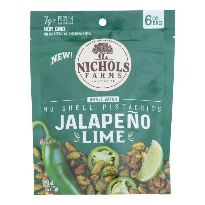 Nichols Farms Jumbo Lime Pistachios, No Shell, 15-6 oz Packs