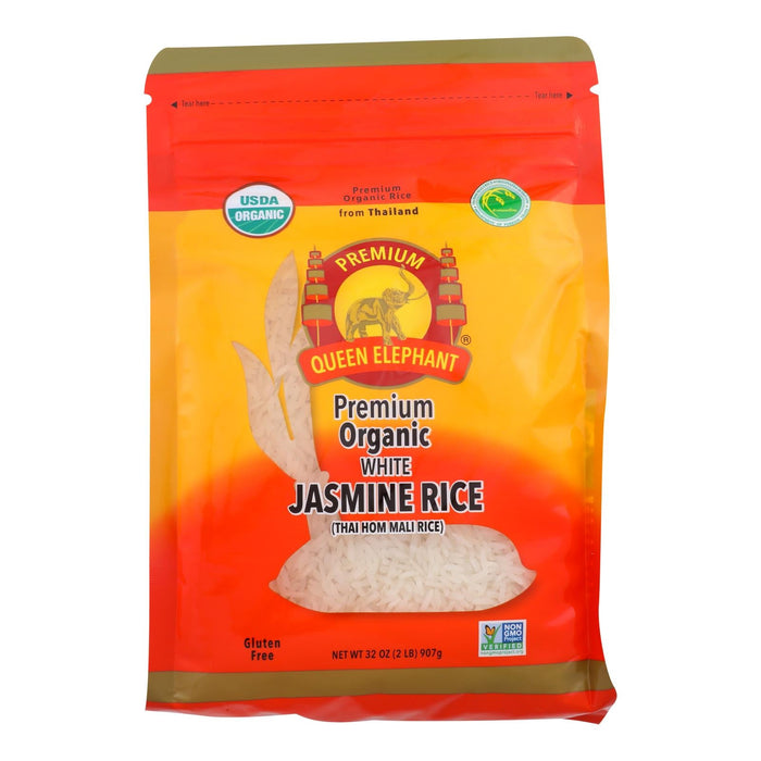 Queen Elephant Organic Jasmine White Rice, 2 lb - 6 Pack