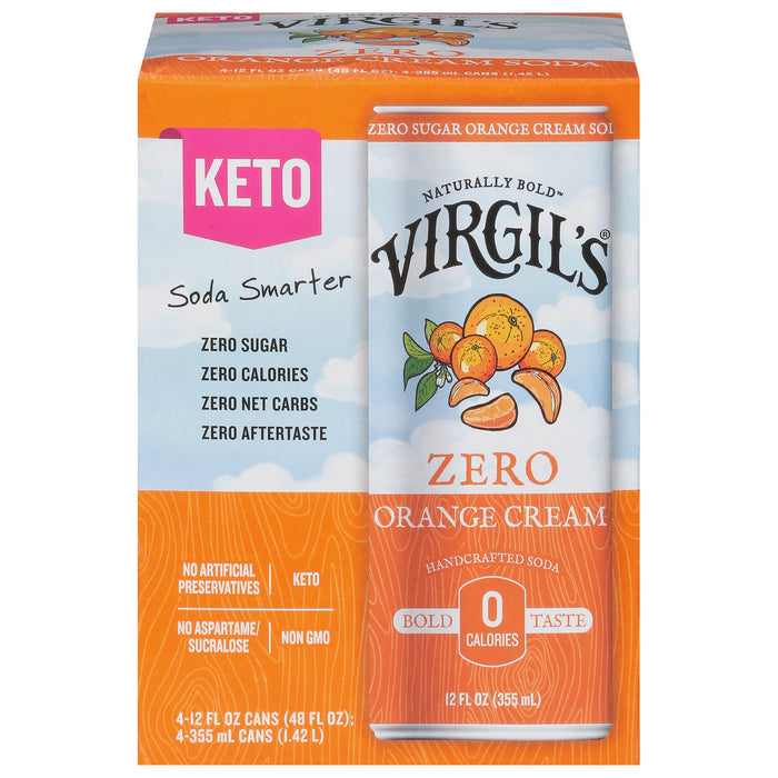 Virgil's Zero Sugar Orange Soda Can - 6-Pack, 48 Fluid Ounce