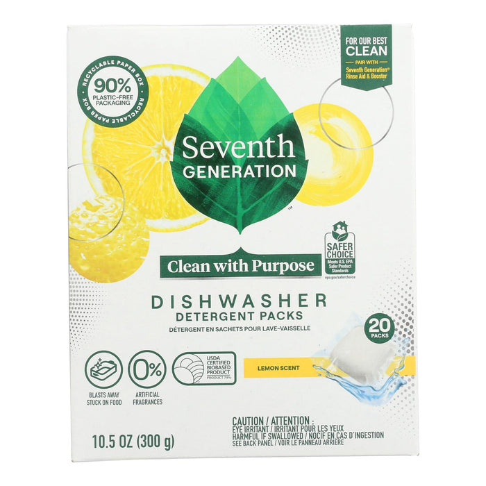 Seventh Generation Lemon Dish Packs - 20 Count (Pack of 6)