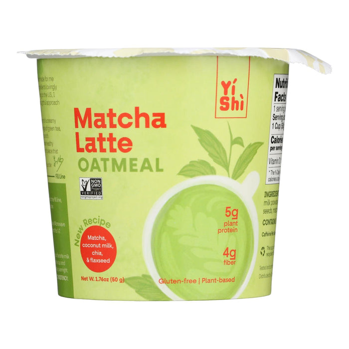 Yishi Oatmeal Cup Matcha Latte with Rich Flavor - Pack of 6 - 1.76 oz Cups