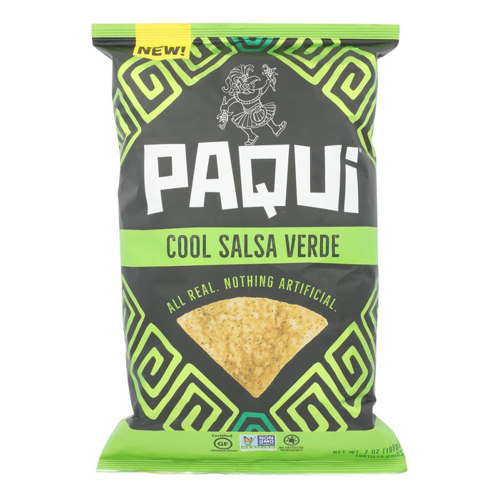 Paqui Cool Salsa Verde Tortilla Chips - 6-7 Oz. (Case of 6)