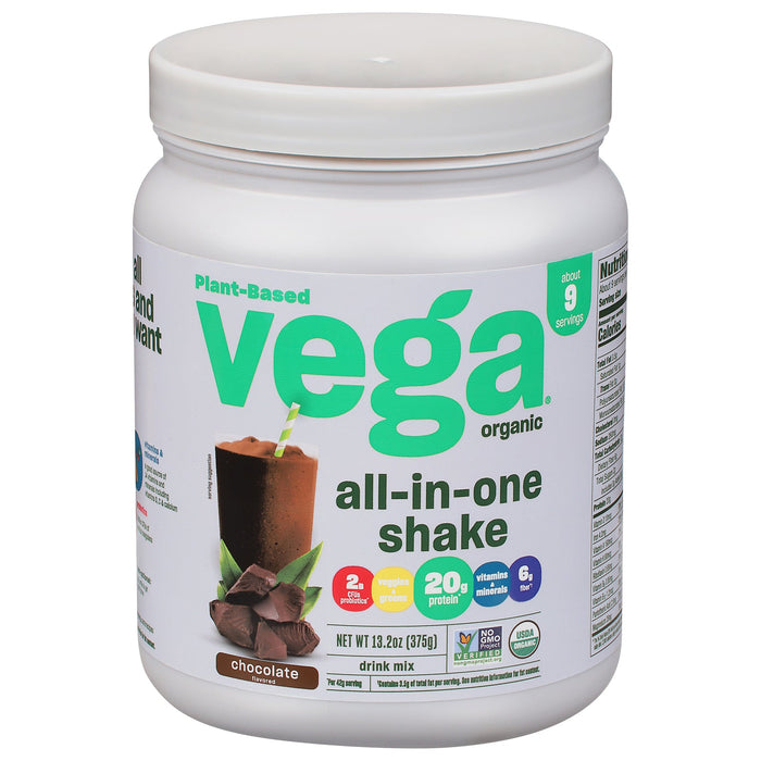 Vega Organic Chocolate Shake Mix - 13.2 Ounces - 1 Each