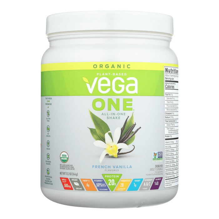 Vega Shake Mix Organic French Vanilla - 12.2 Ounces - 1 Each