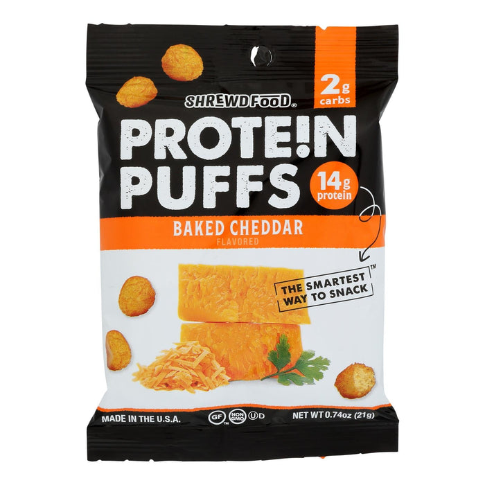 Shrewd Food Protein Puffs Baked Cheddar, 0.74-Ounce (Case of 8)