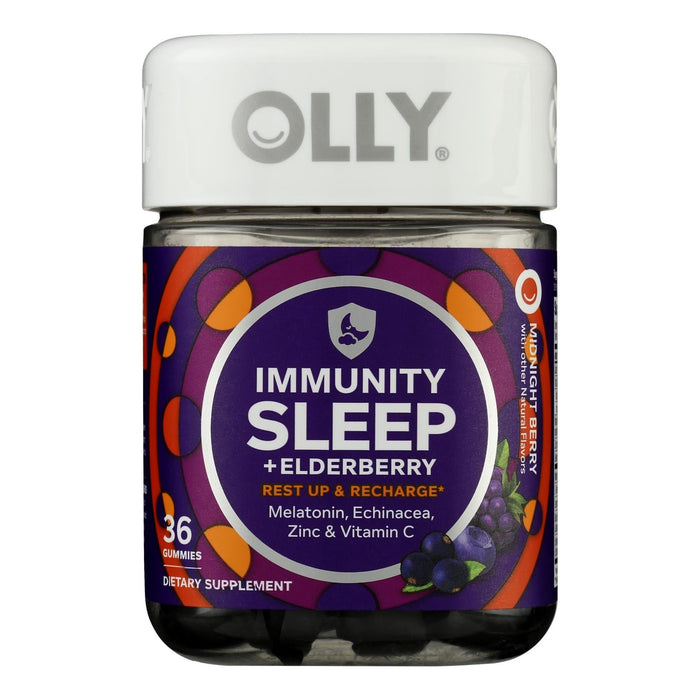 Olly Immune Sleep Elderberry Gummies - 108 Elderberries + 85mg L-Theanine - Natural Sleep Support