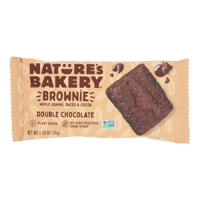 Nature's Bakery Double Chocolate Brownie Bites - Case of 12 - 1.59oz Single-Serve Packs